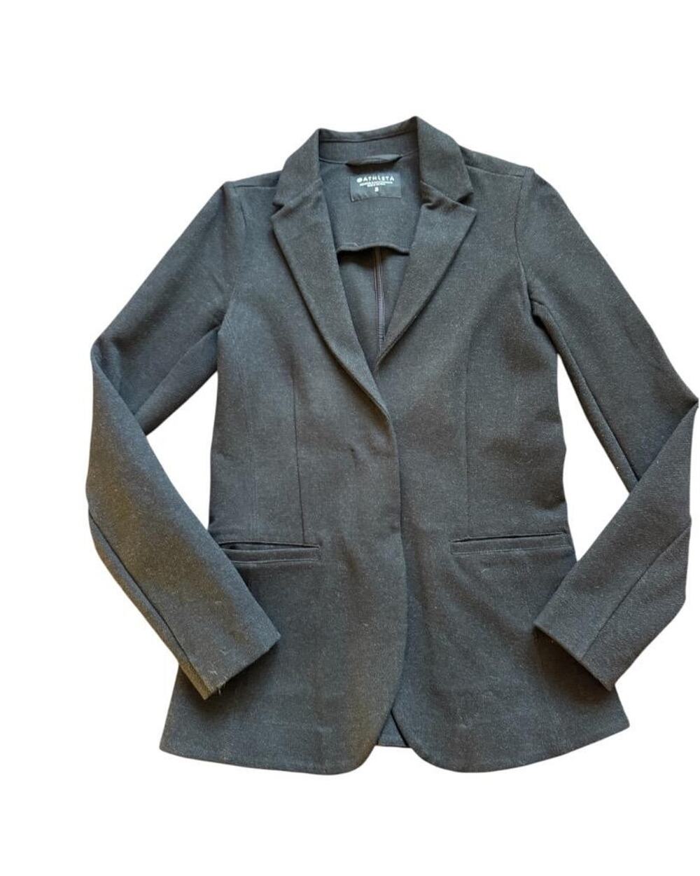 Athleta Venice Textured Blazer Charcoal Heather Women size 2